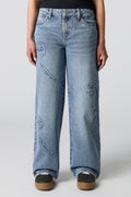 Low Rise Skater Jean with Bows - Black / 1
