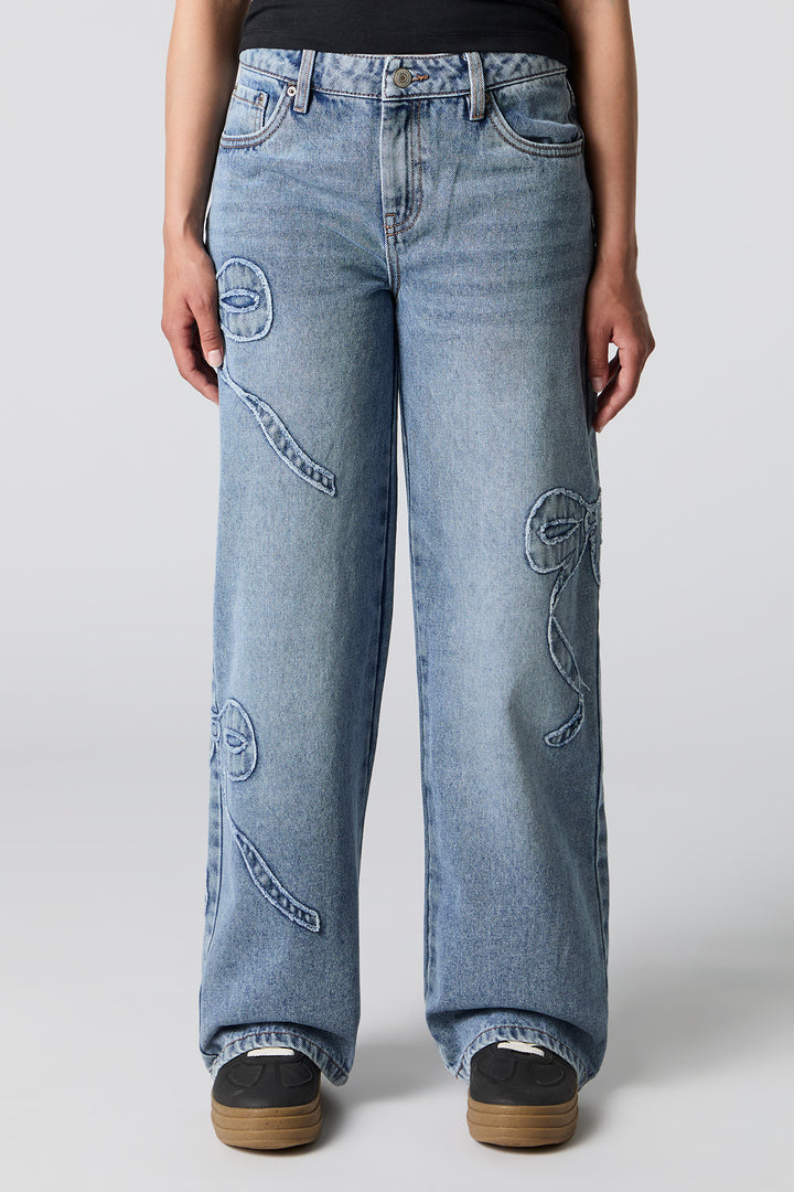 Low Rise Skater Jean with Bows - Black / 1