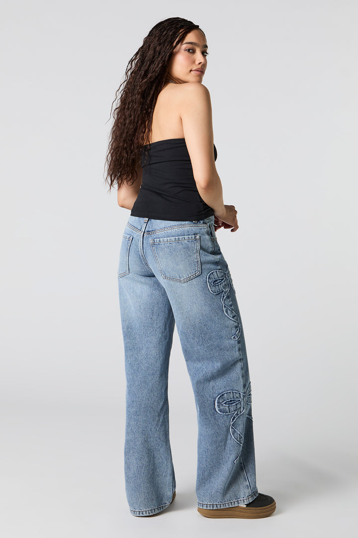 Low Rise Skater Jean with Bows - Black / 1