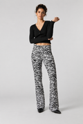 Printed Soft Foldover Waist Flare Pant