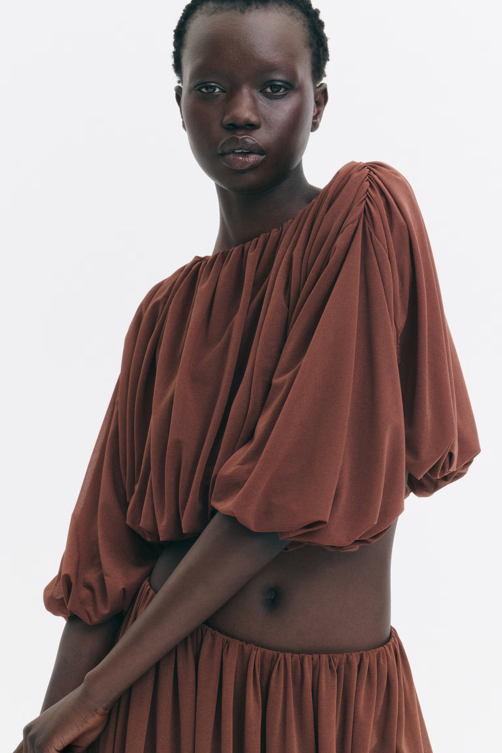 H & M Bubble-Hem Crop Top