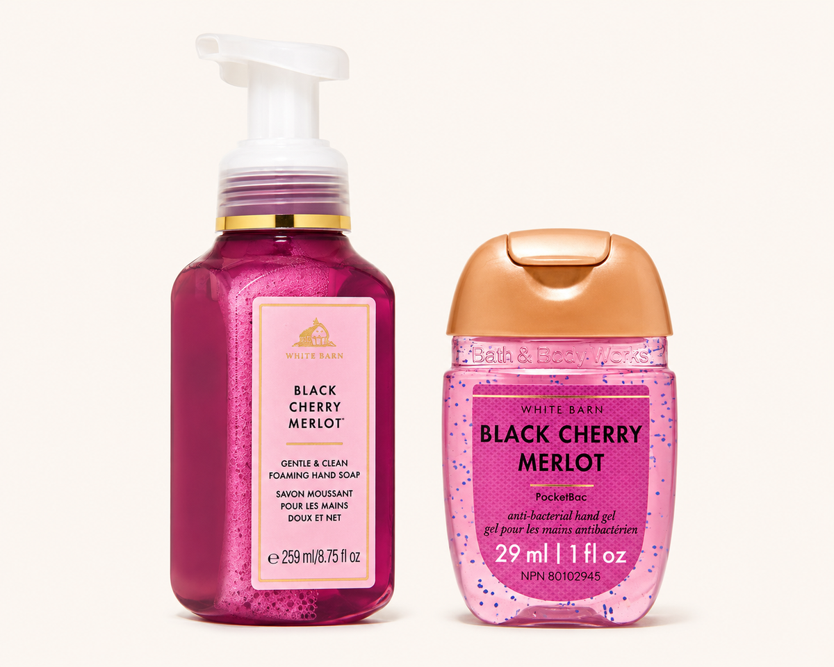 Black Cherry Merlot Duo Set – Hand Soap + Sanitizer
