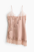 H & M Lace-Trimmed Satin Camisole Dress