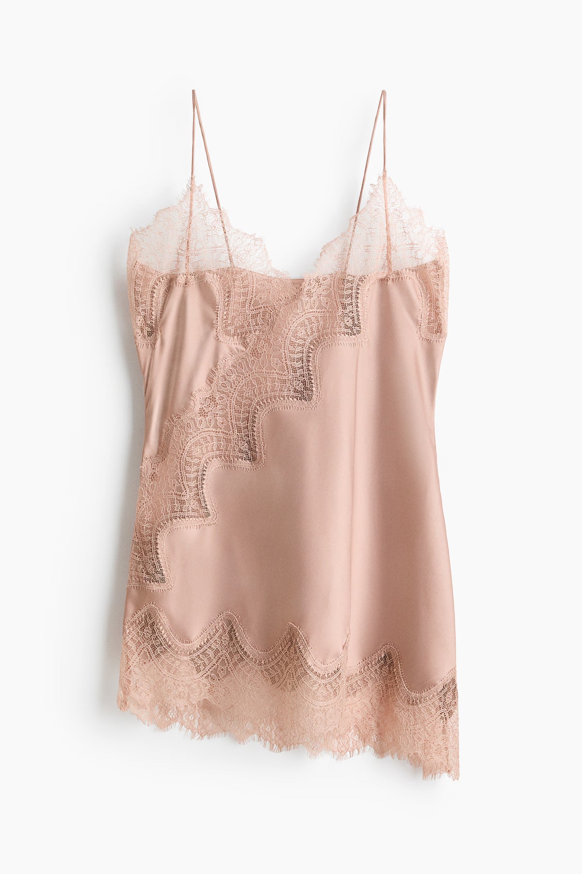 H & M Lace-Trimmed Satin Camisole Dress
