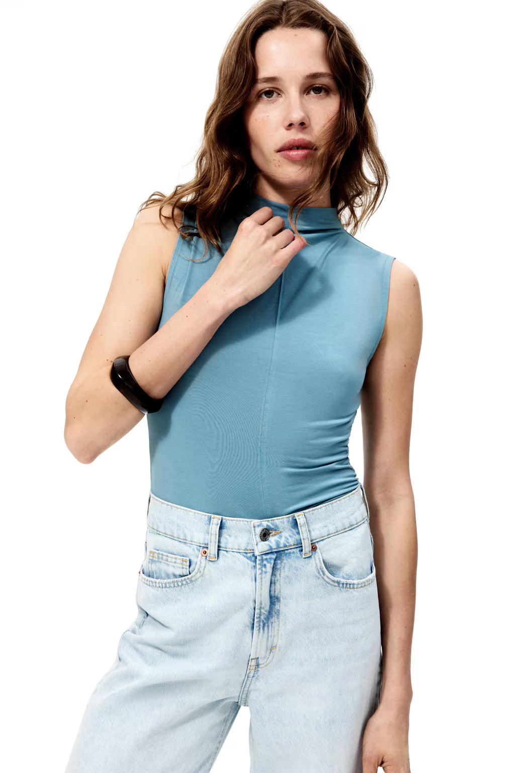 H & M Modal-Blend Mock Turtleneck Top
