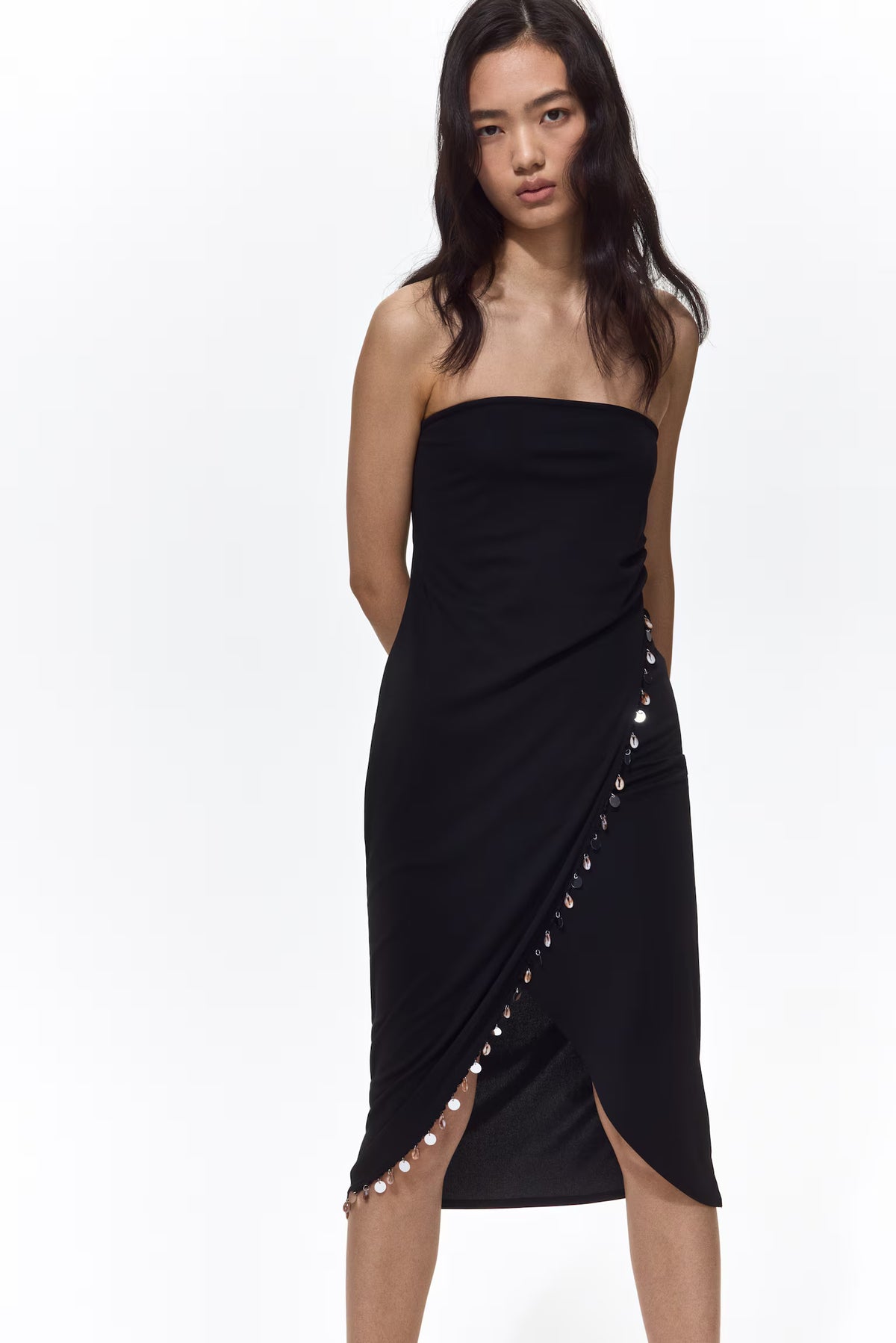 H & M Embellished Bandeau Dress